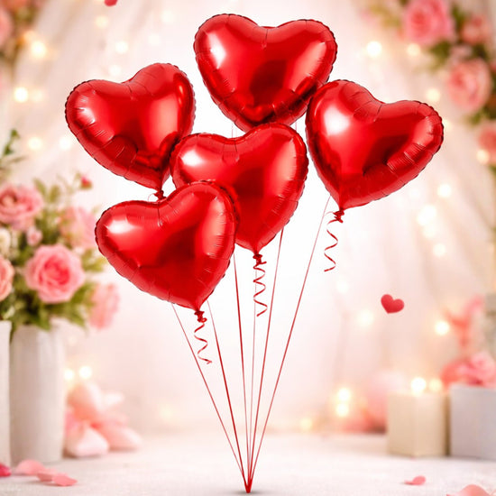 Love Heart Helium Balloons Bunch of 5