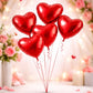 Love Heart Helium Balloons Bunch of 5