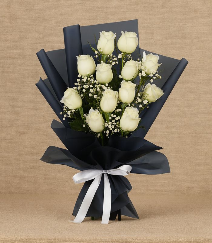 Signature White Rose Designer Bouquet