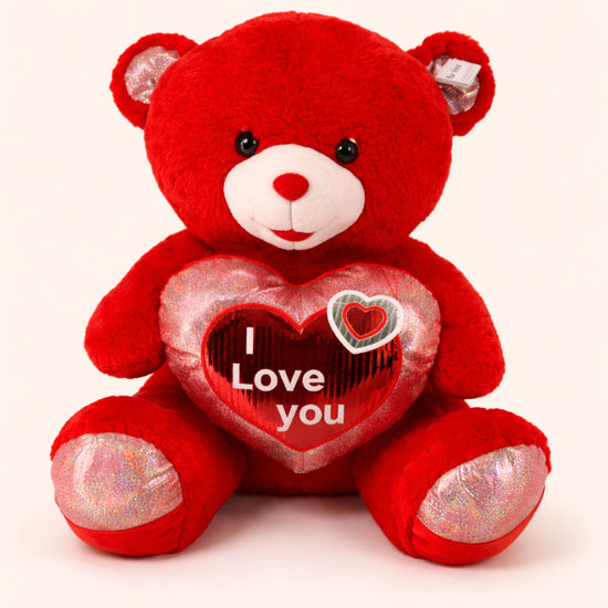 Large Red Plush Teddy with I Love You Heart