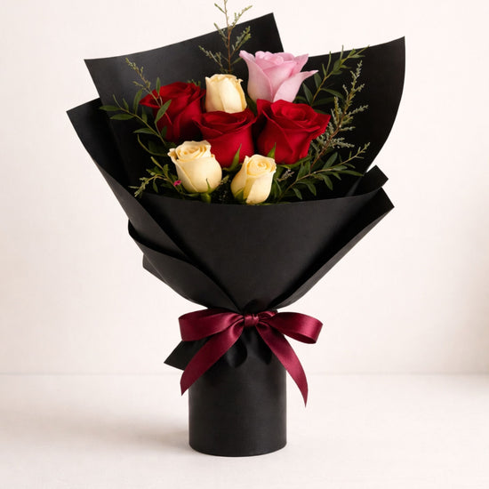 Love Themed Roses & Heart Balloons Gift with Nuts