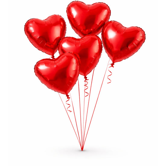 Love Heart Helium Balloons Bunch of 5